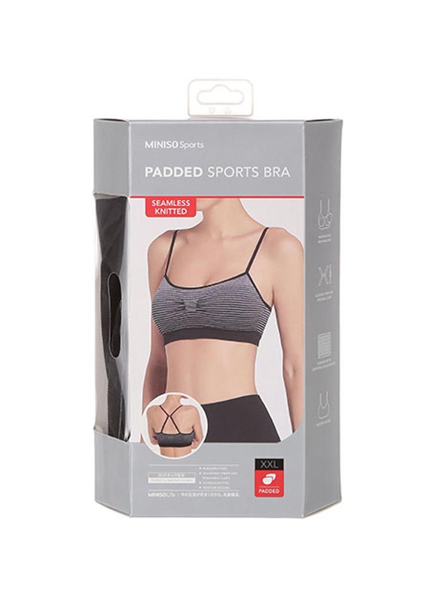 Comfortable Sports Bra (Black+Grey XXL) - MINISO