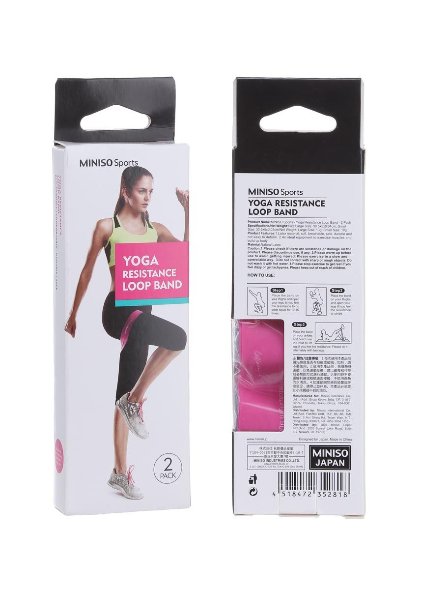 MINISO Sports - Gilding Series Yoga Resistance Band for Buttocks & Legs  (30Lbs)(Pink)