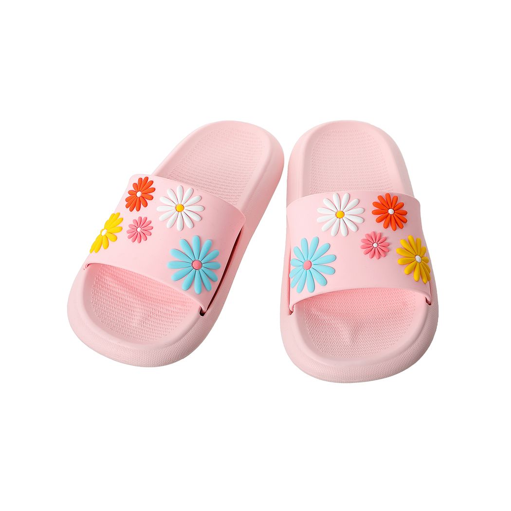 Sunrise Sunflowers Kids＇ Slippers (Pink, 33-34) MINISO - Main Image