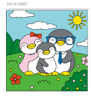 Painting Kit 25×25cm(Penguin Family) - MINISO
