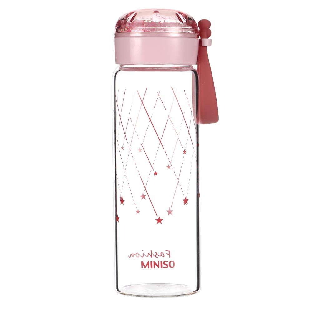 WATER BOTTLE 350ML-PINK - MINISO