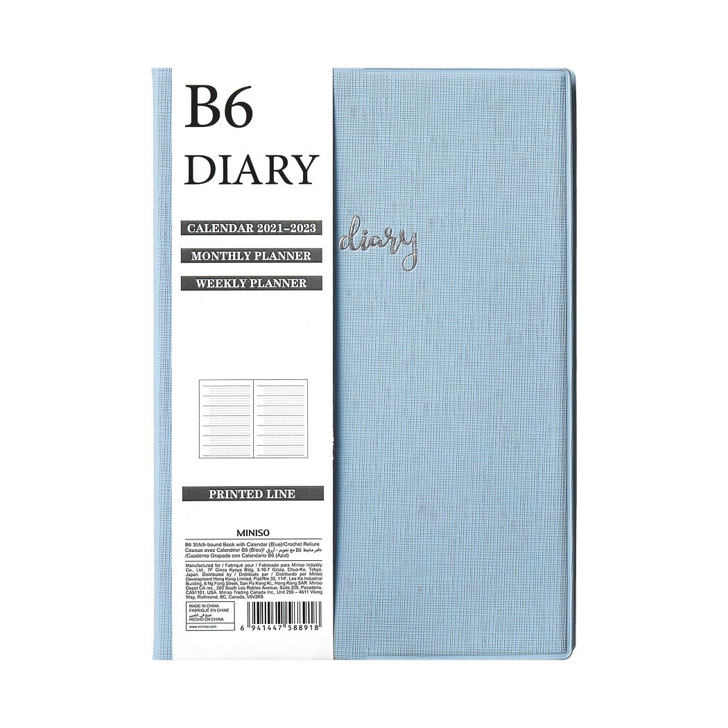 B6 Stitch-bound Book with Calendar(Blue) - MINISO