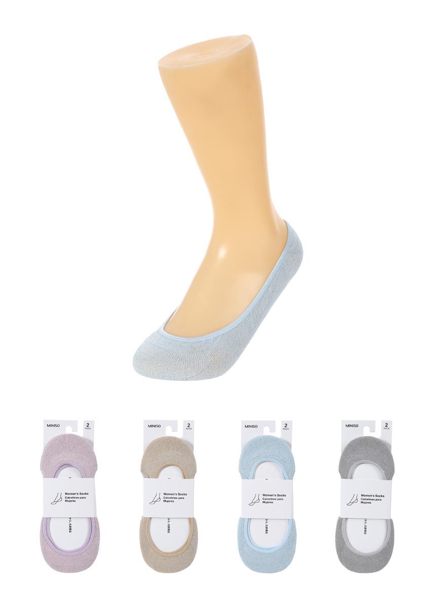 Women's Non-slip No-show Socks 2 Pairs - MINISO