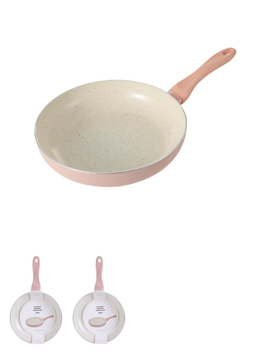 Colorful Ceramic Frying  Pan  28cm Pink MINISO 