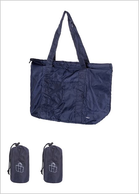 Minigo Foldable Tote Bag (Navy Blue) - MINISO