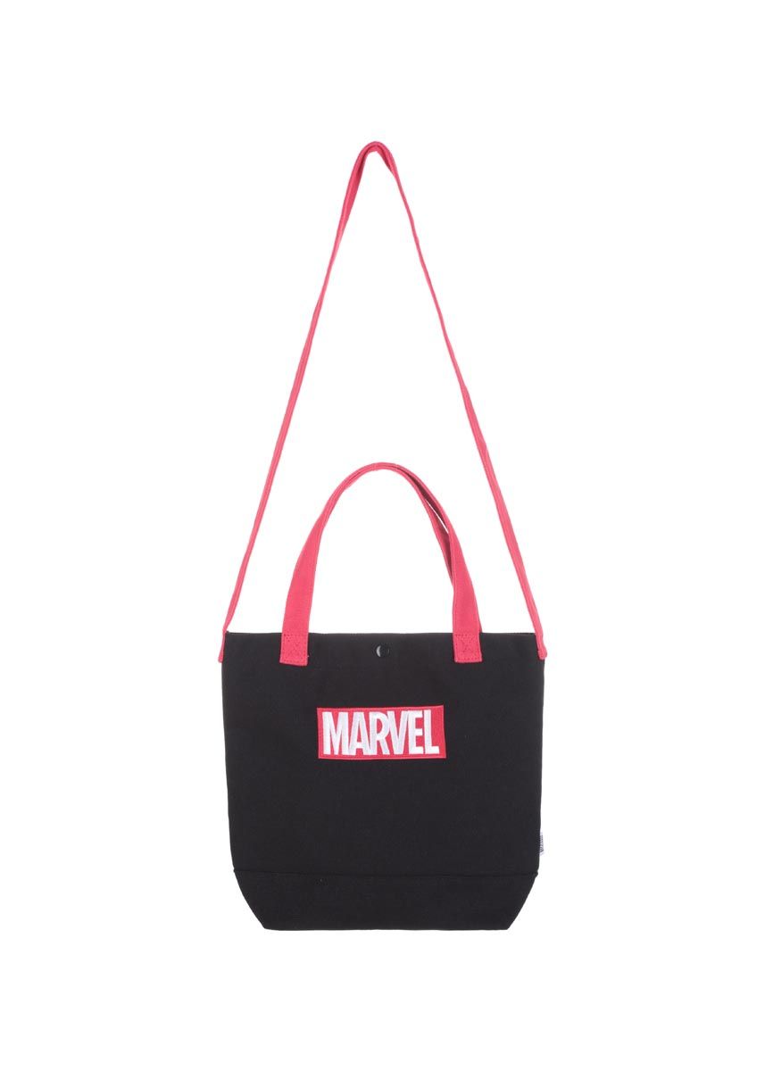 MARVEL- Embroidered Shopping Bag,Black - MINISO