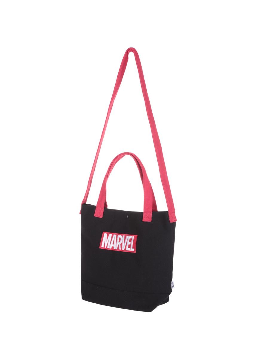 MARVEL- Embroidered Shopping Bag,Black - MINISO