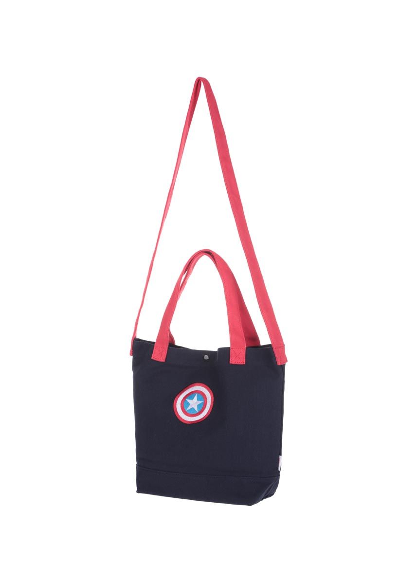 MINISO Marvel Shoulder Bag Cotton Canvas Tote Bag with Large Capacity,White  & Black 