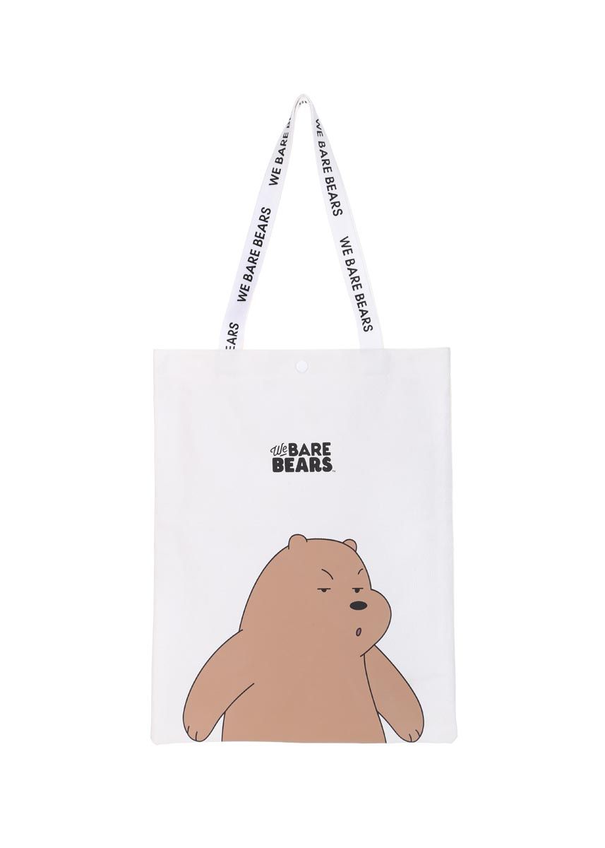 We Bare Bears Lazy Tote Shopping Bag Miniso