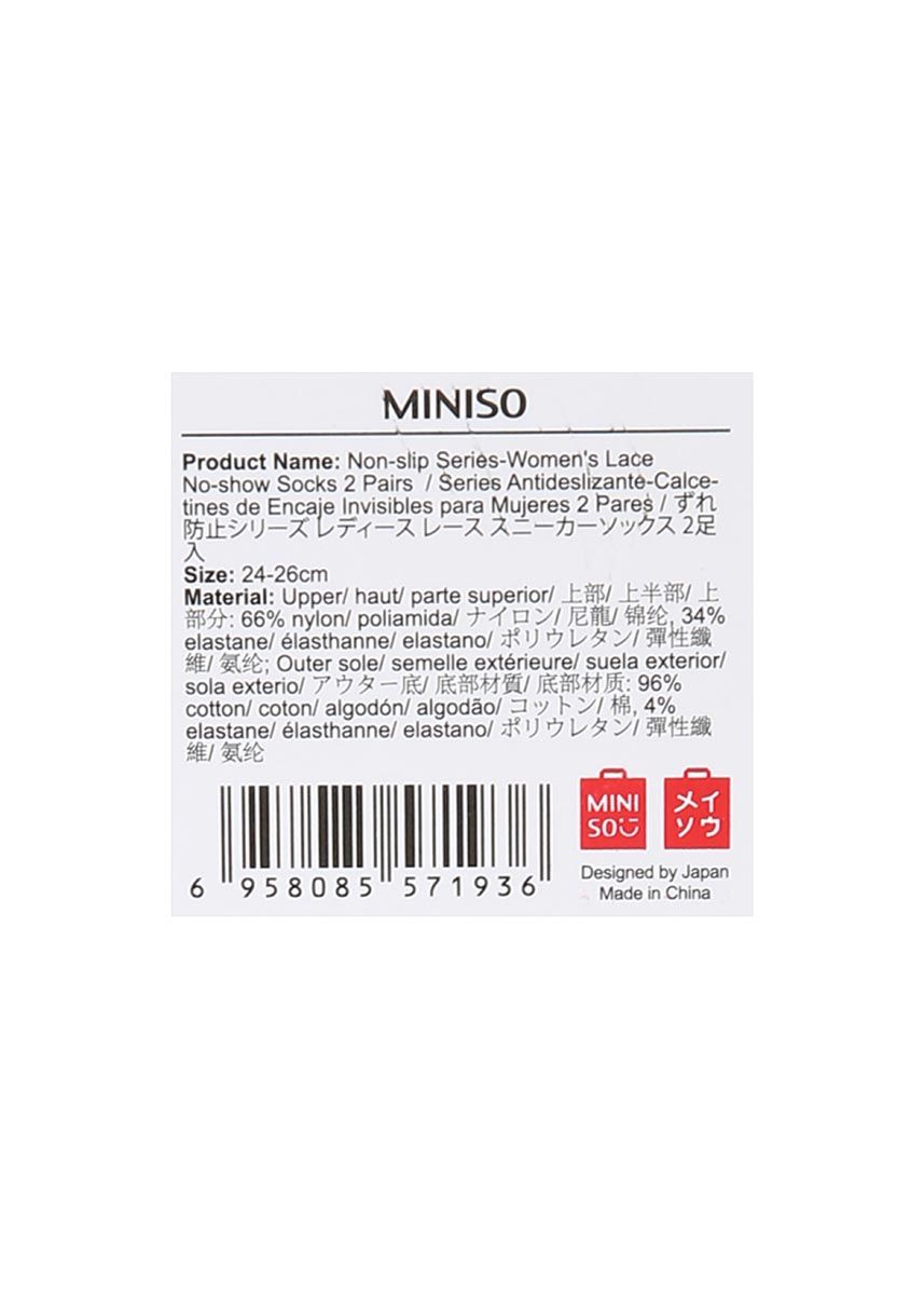 Non-slip Series-Women's Lace No-show Socks 2 Pairs - MINISO