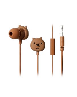 Наушники проводные с микрофоном We Bare Bears (коричневый)