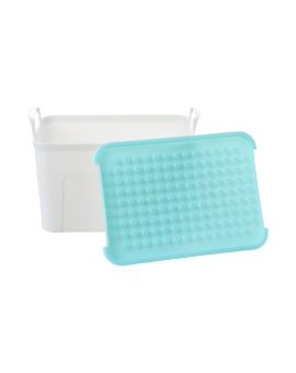 Bicolor Stackable Storage Box (S)(Blue+White)