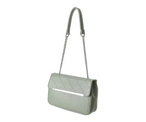 Solid Color Stitches Decorated Shoulder Bag(Light Green
