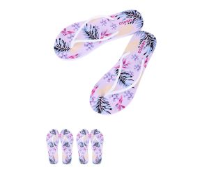 Women's Floral-print Flip Flops (White+Black+Purple+Red)[L