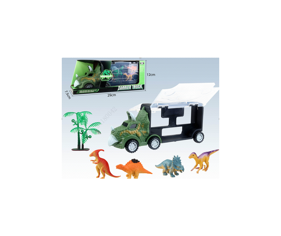 Animals Truck - with 8 Little Animals (Triceratops Truck)