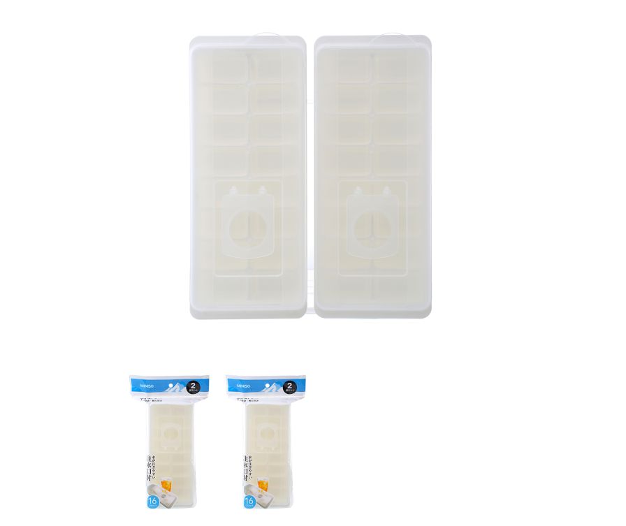 16-Compartment Ice Cube Tray 2 Pack(White)