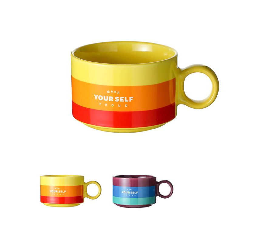 Rainbow Series Ceramic Mug(300mL)-2pcs