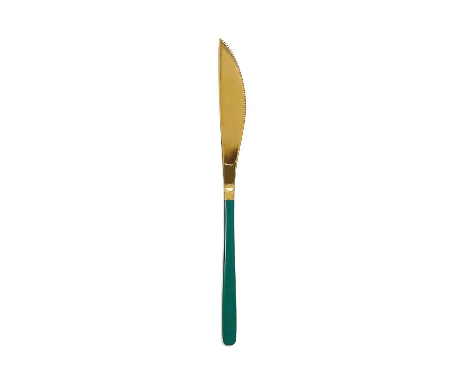 Light Luxury Golden Knife with Long Handle (Green & Golden)