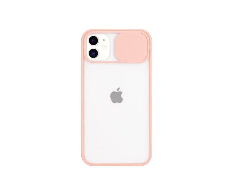 Phone Case with Sliding Lens Protective Cover(for iPhone 12 mini,Orange&Pink)