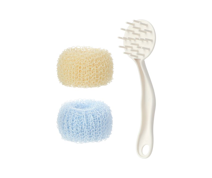 Kitchen Cleansing Brush (with Replacement)(Purple+yellow)