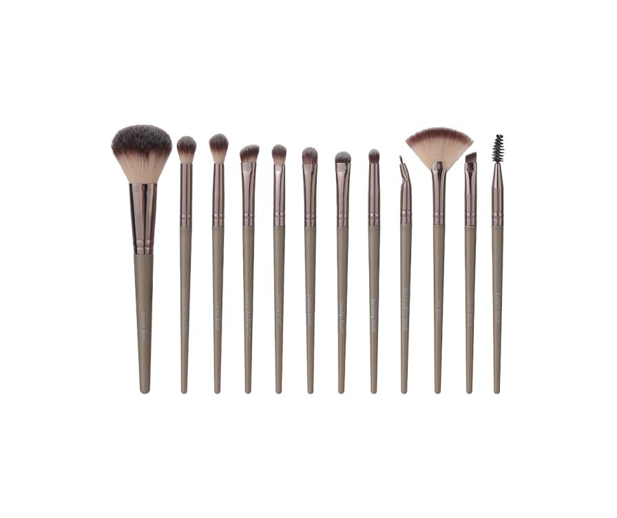 Premium Classic Makeup Brush Set (12 pcs)(Golden)