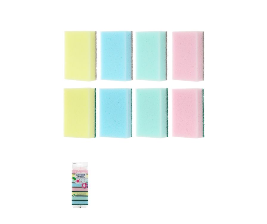 Double-sided Cleansing Sponge 8pcs