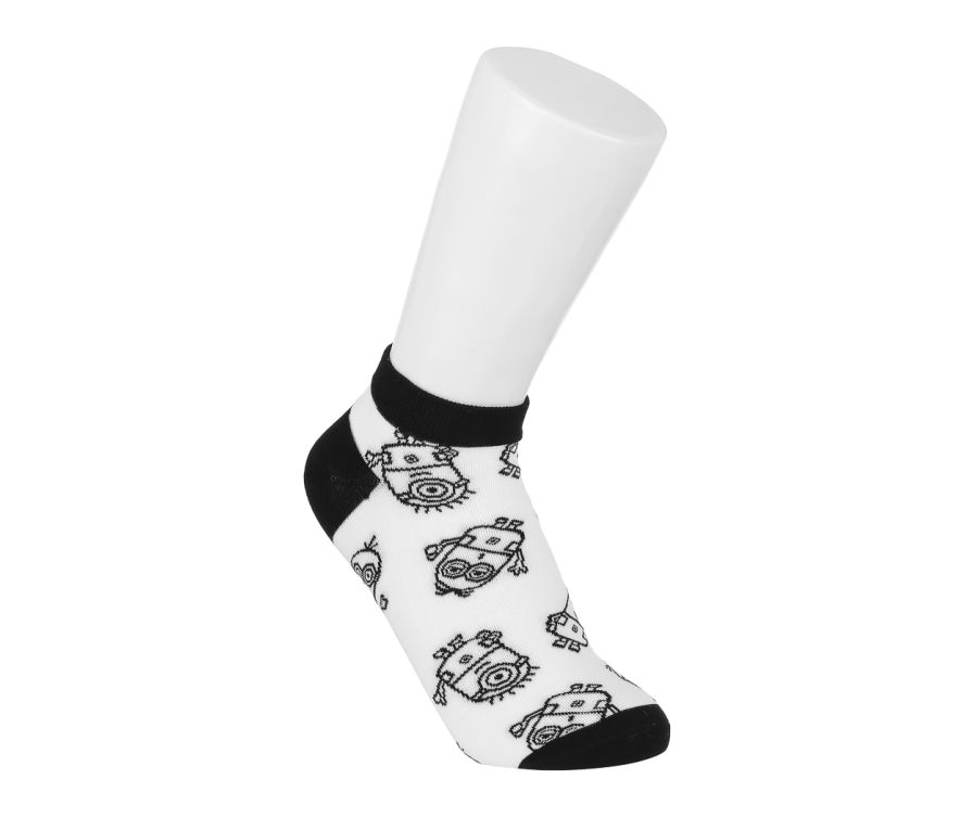 Minions Collection Full Print Ankle Socks (White)