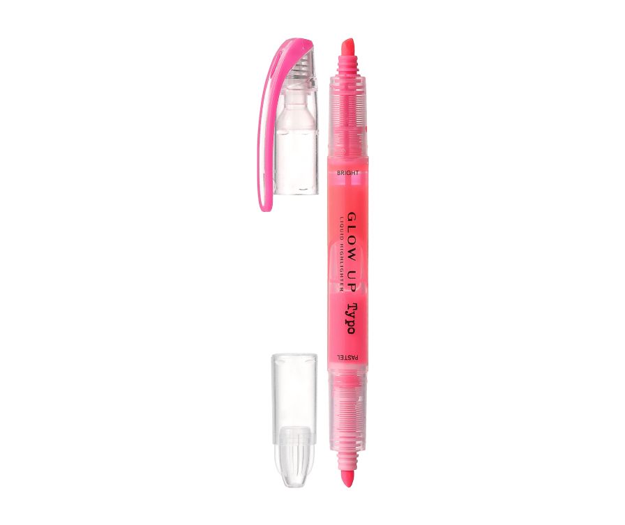 Double-Head Fluorescent Highlighter(Pink)