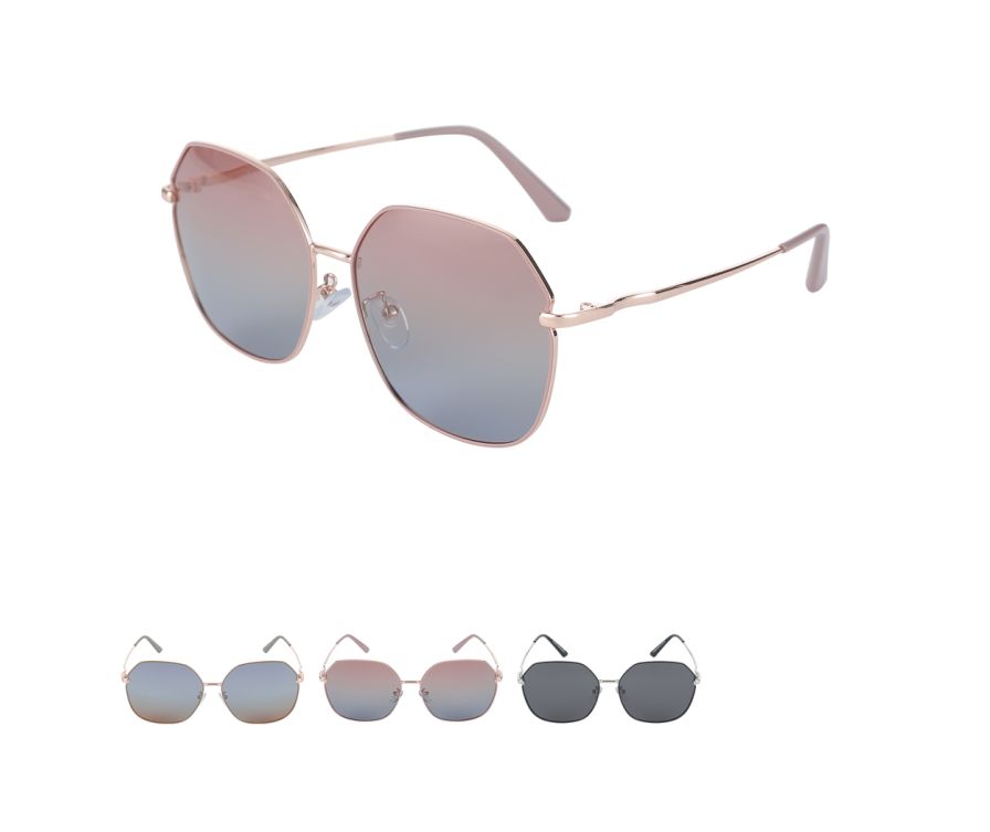 Double-color Gradient Metal Polarized Sunglasses