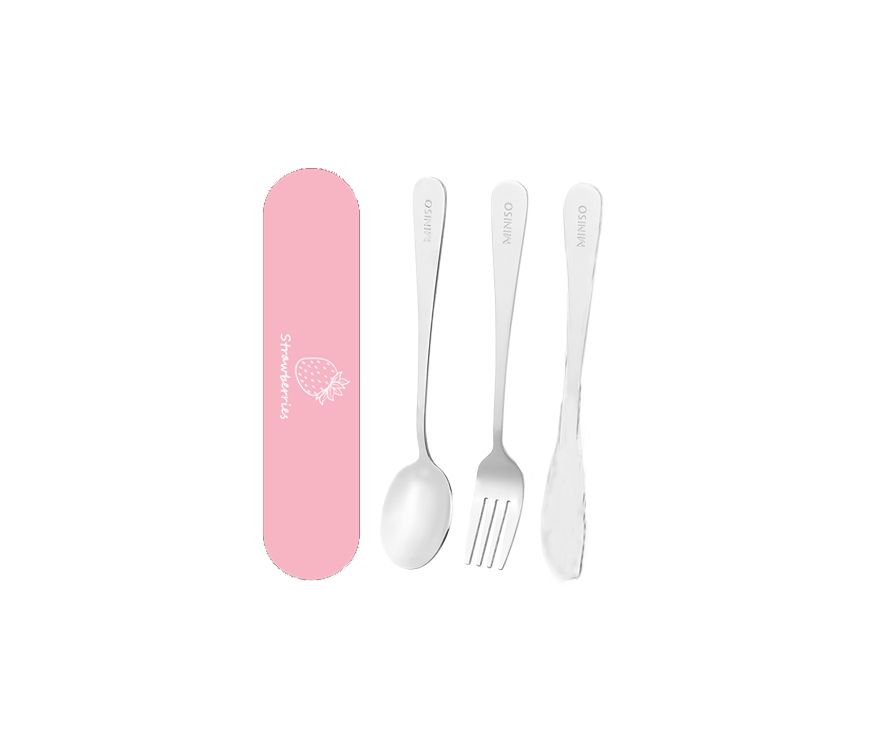 Fruit Series Cutlery Kit (4 Piece Kit)(Strawberry)