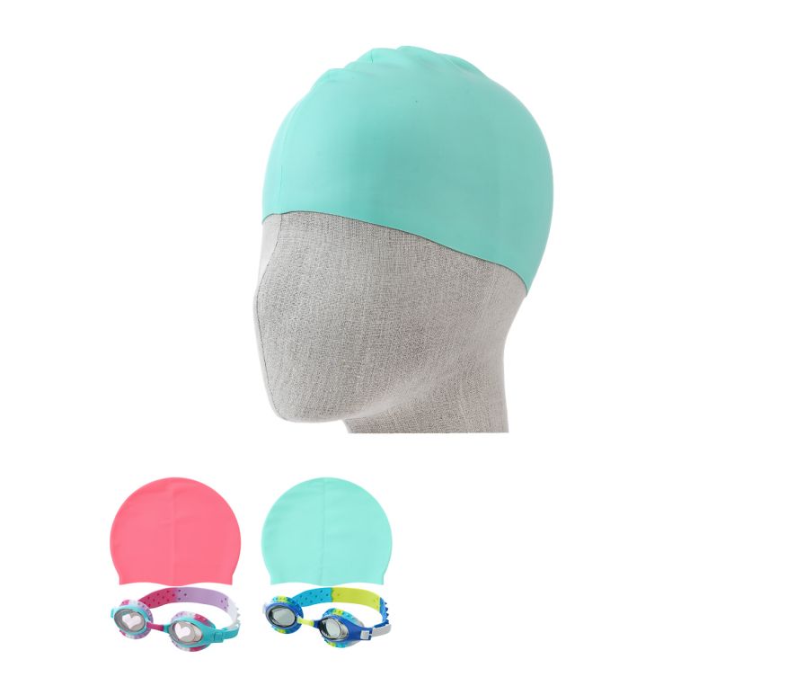 Ocean Series Kids' Polarized Figure Swim Goggles & Swim Cap Set