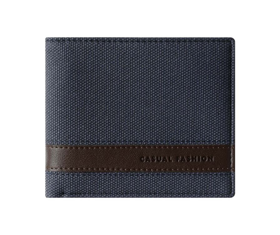 Men’s Bifold Wallet with Patch (Navy Blue)