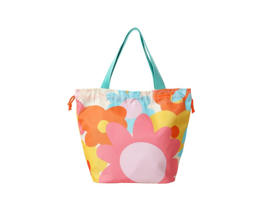 Sunrise Sunflowers Drawstring Lunch Bag(Pink)