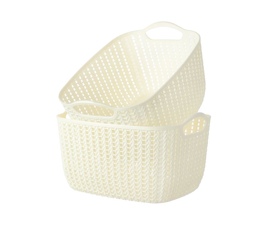 Storage Basket, L (2 pcs)(	 White)