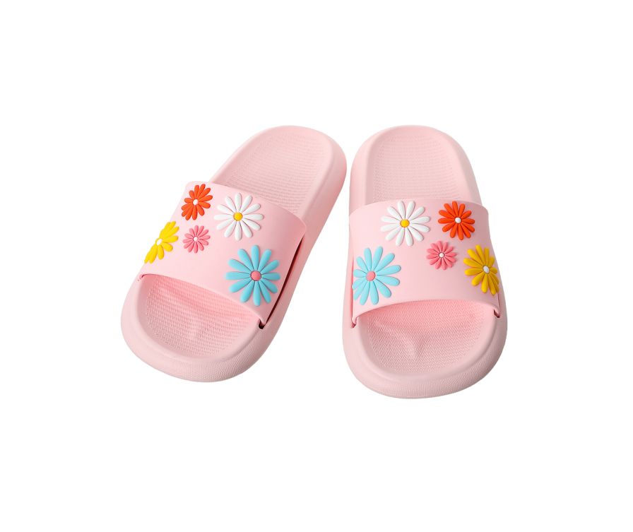 Sunrise Sunflowers Kids＇ Slippers (Pink, 33-34)