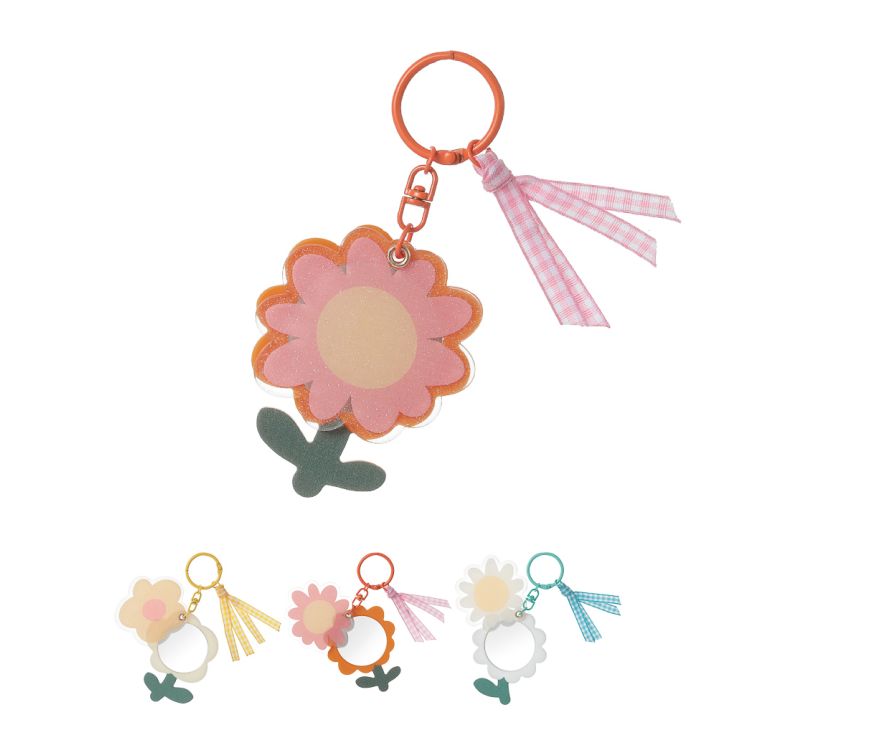 Sunrise Sunflowers Mirror Keychain