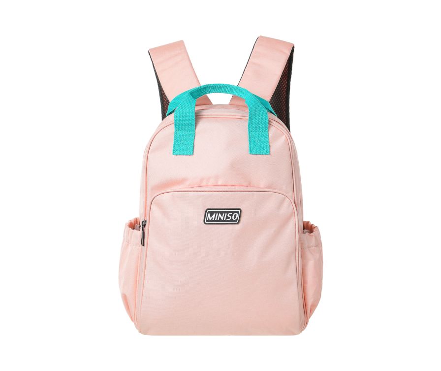 Childhood Color Blocking Backpack Tote Bag(Pink)