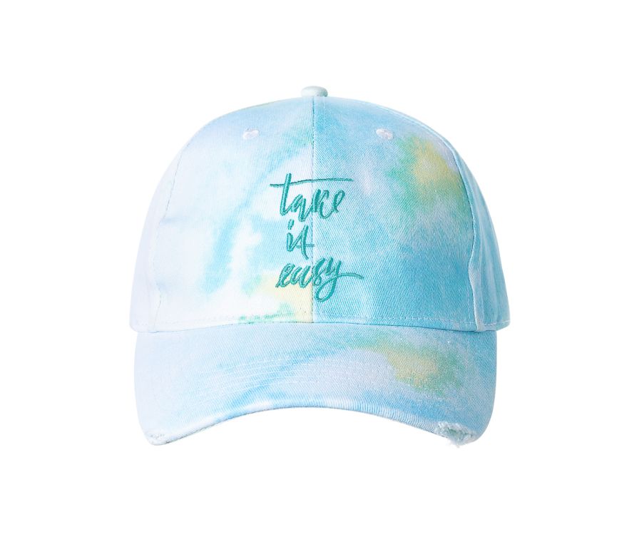 Color Explosion Distressed Baseball Cap(Aqua)