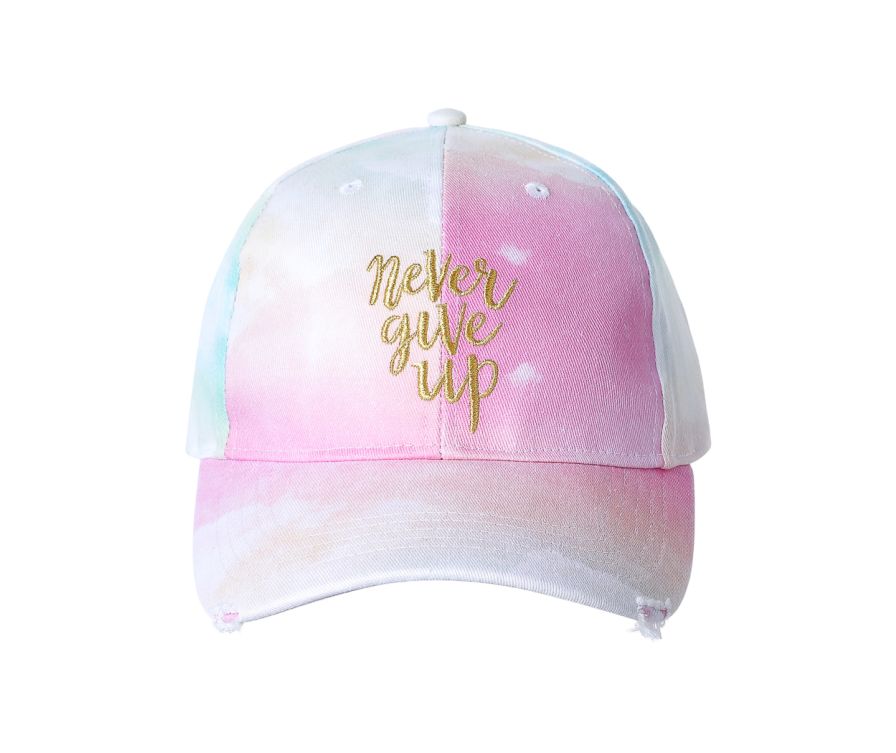 Color Explosion Distressed Baseball Cap(Pink)