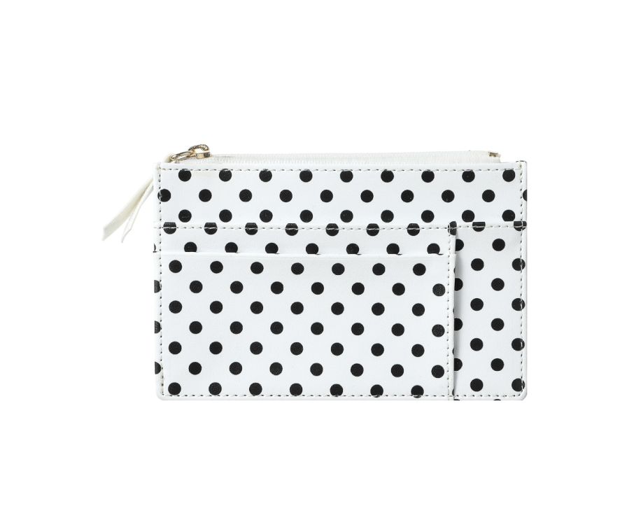 Multipurpose Dots Coin Purse with Card Slots(White)