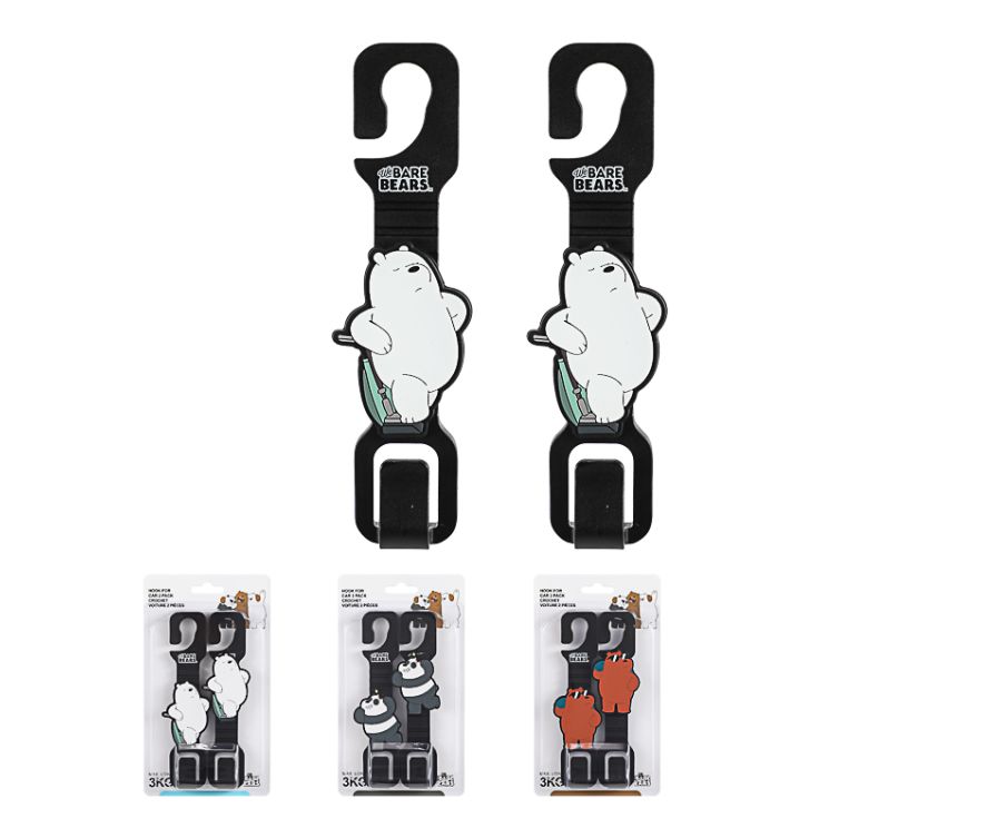 We Bare Bears Hook for Car 2 Pack