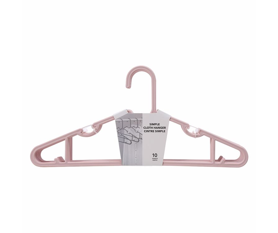 Simple Cloth Hanger 10 Counts(Pink)