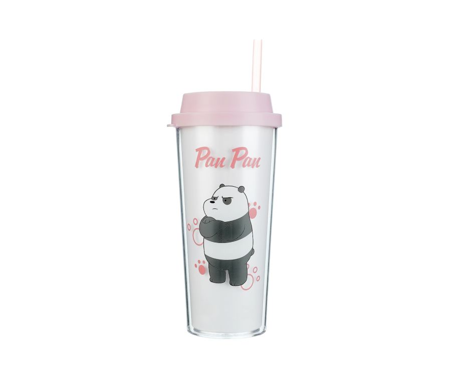 We Bare Bears Double-layer Straw Bottle 550ml(Panda)