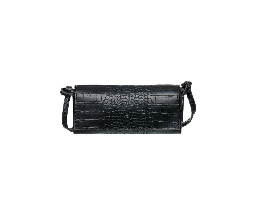 Stone-patterned Crossbody Bag (Black)