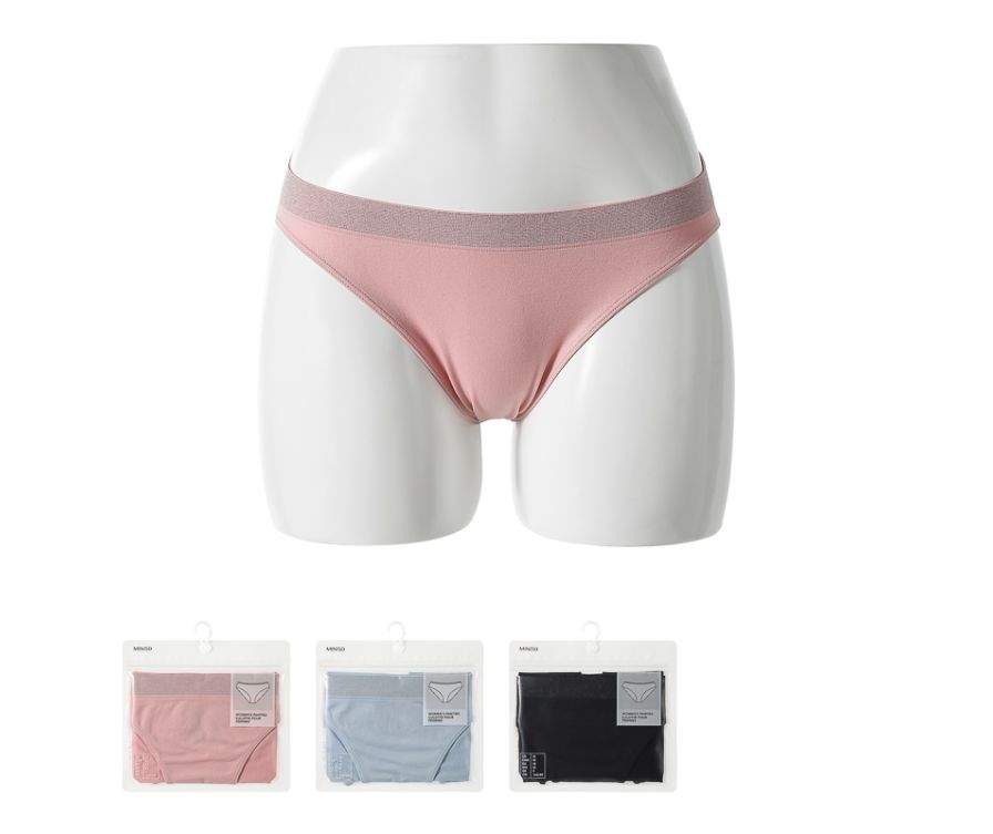 High Cut Panties with Silver Thread Waistband (M)