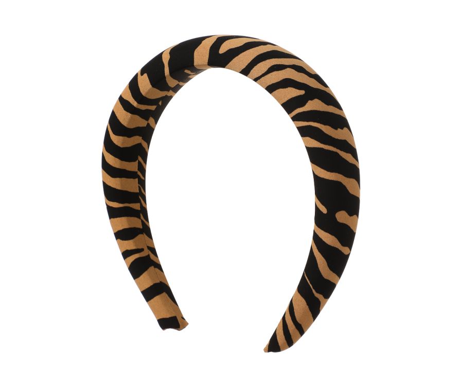 4.5cm Zebra Striped Broad Hair Band(Coffee)