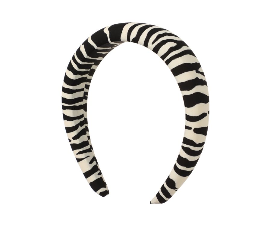 4.5cm Zebra Striped Broad Hair Band(Creamy White)