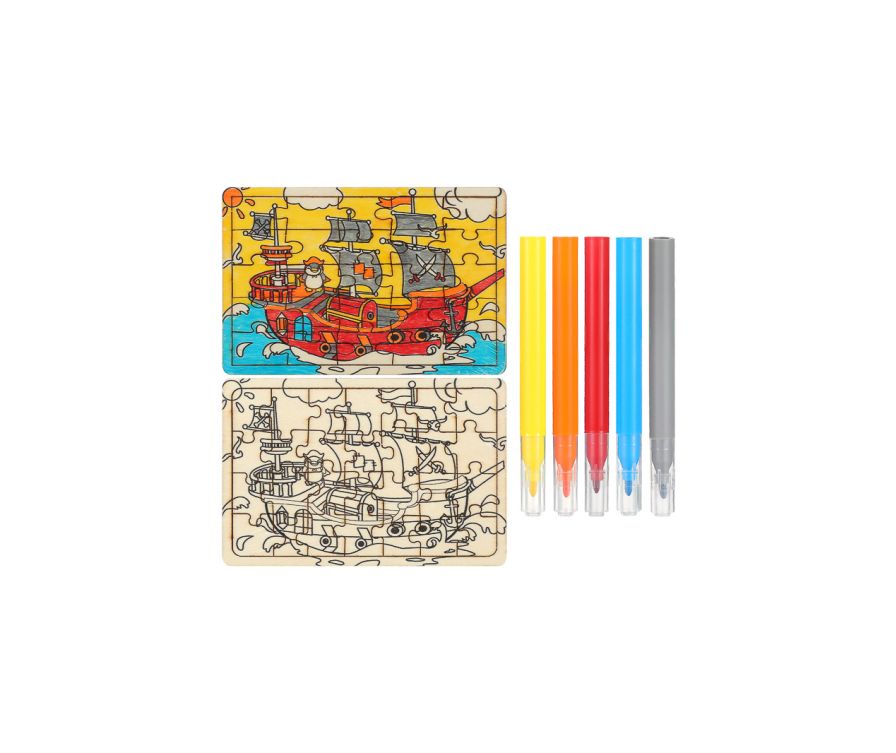 Plywood Coloring Puzzle 10*15cm(Sea Rover)