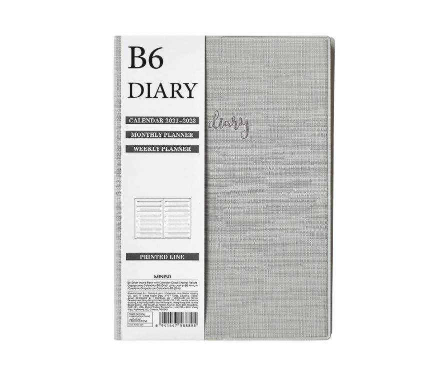 B6 Stitch-bound Book with Calendar(Gray)