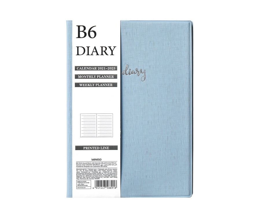 B6 Stitch-bound Book with Calendar(Blue)